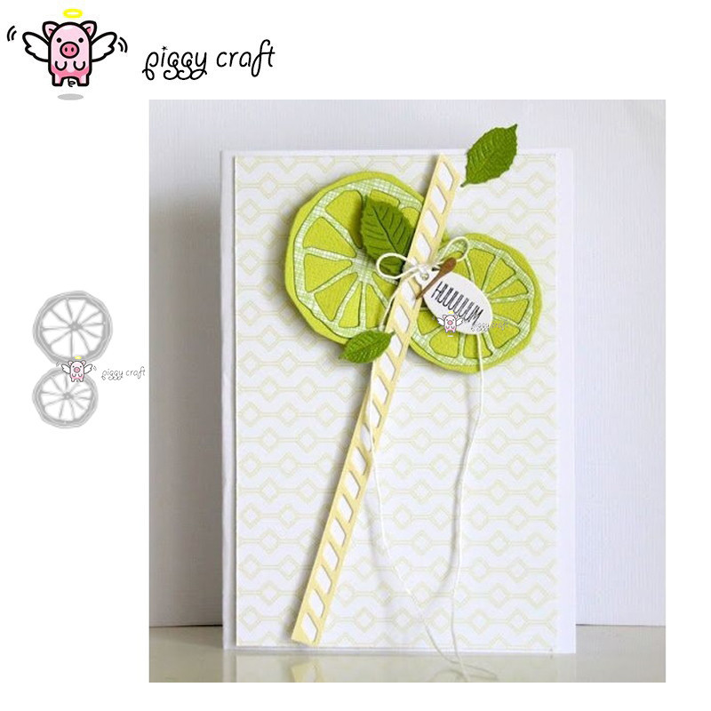 

Piggy Craft metal cutting dies cut die mold 2Pcs Lemon decoration Scrapbook paper craft knife mould blade punch stencils dies
