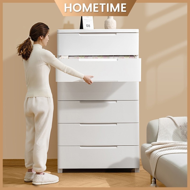 BM11L HOMETIME Lemari Plastik Susun / Lemari Hijab Oval / Bahan PP Pengaman Putih