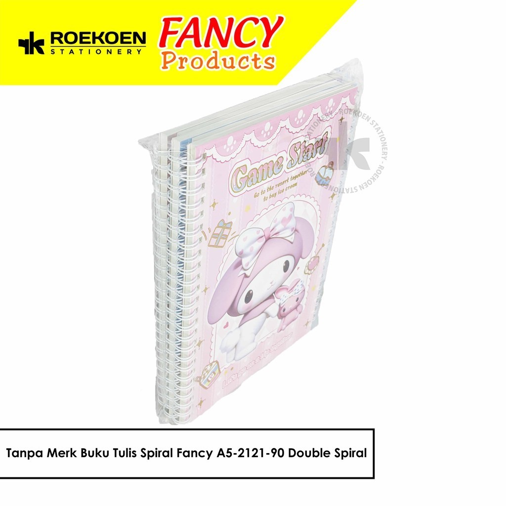 

Tanpa Merk Buku Tulis Spiral Fancy A5-2121-90 Double Spiral