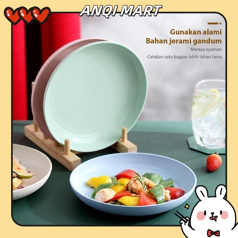 [SHIP in 24H] 4pcs Set Piring Makan Wheat Straw Dinner Plate Piring Makan sederhana Wheat Straw Dinn