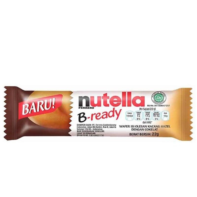 

Nutella B ready snack wafer cokelat 22 gr