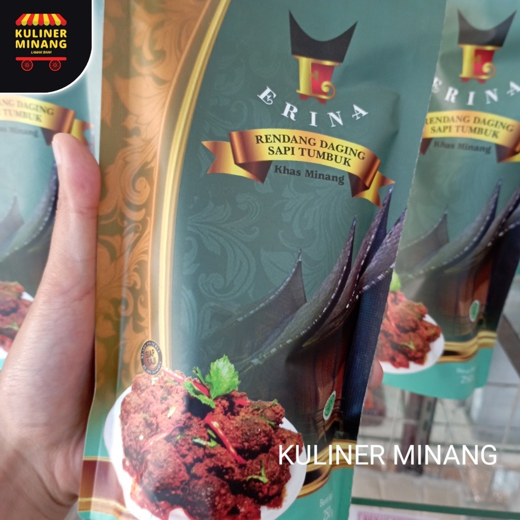 

Kuliner Minang Rendang Daging Tumbuk Erina Oleh-Oleh Asli Cemilan Kampung Makanan Khas Payakumbuh Padang kabau Jajanan Snack Kabau AX00