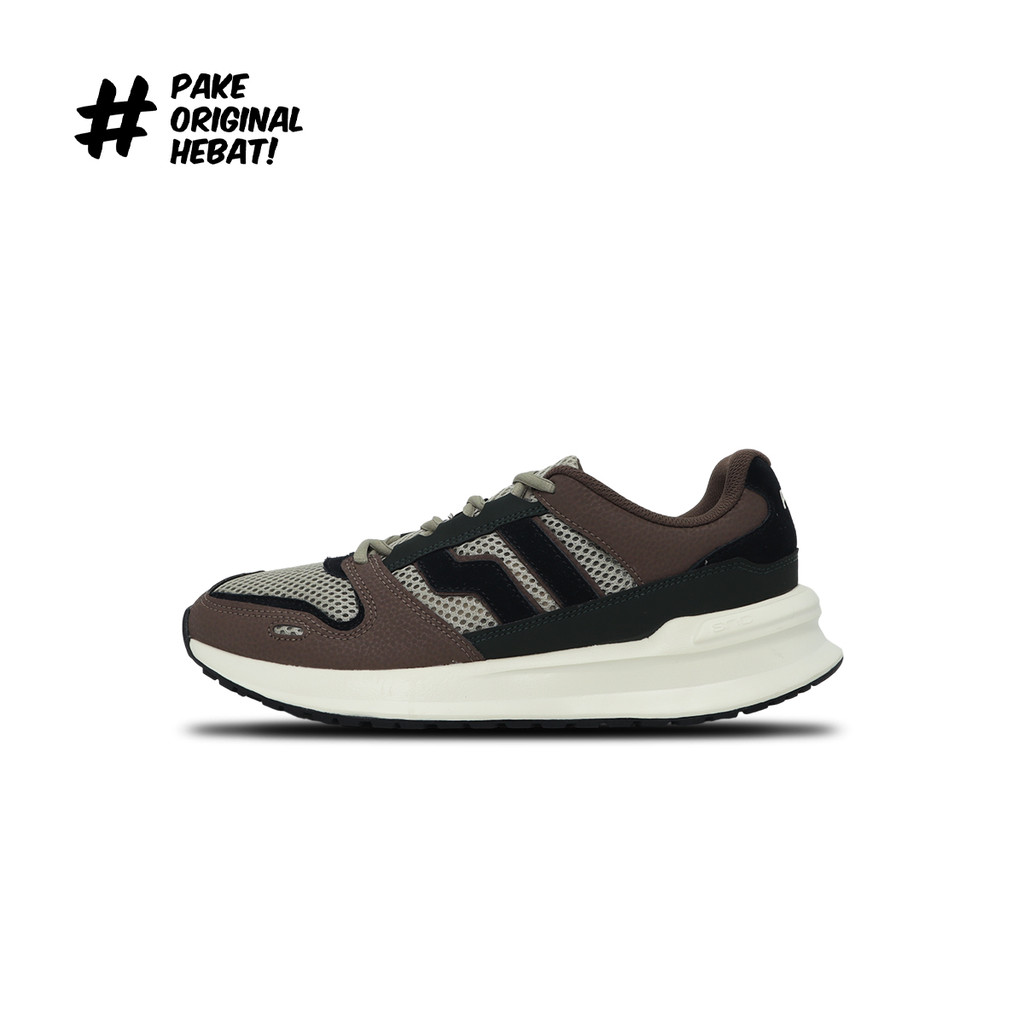 Piero Sepatu Sneakers Jogger 24 PRM - Brown/Off White/Black