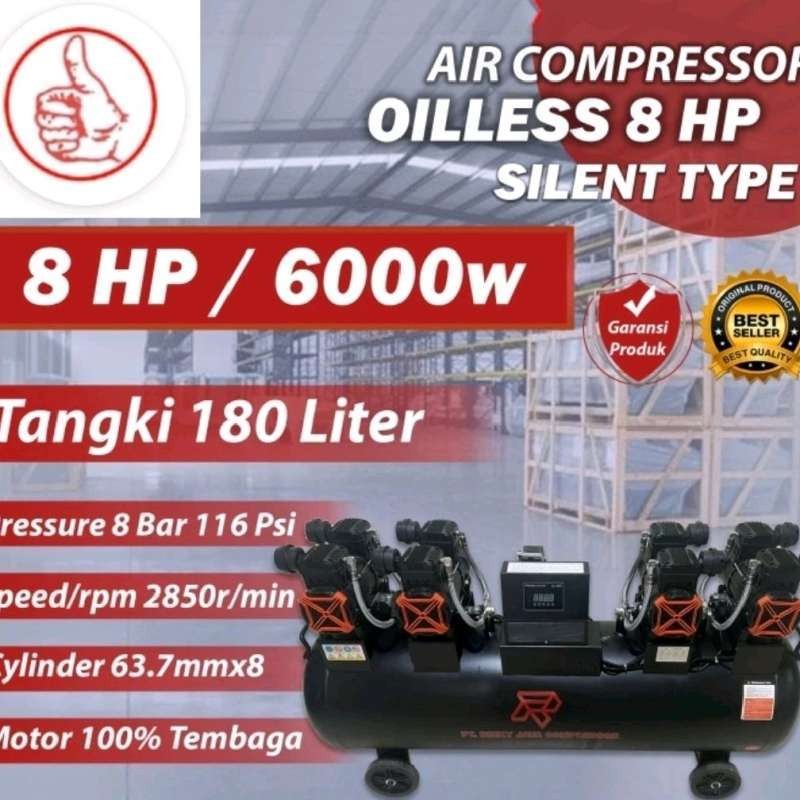 Kompresor Angin Oilless 8 HP kompresor Angin Silent 8hp