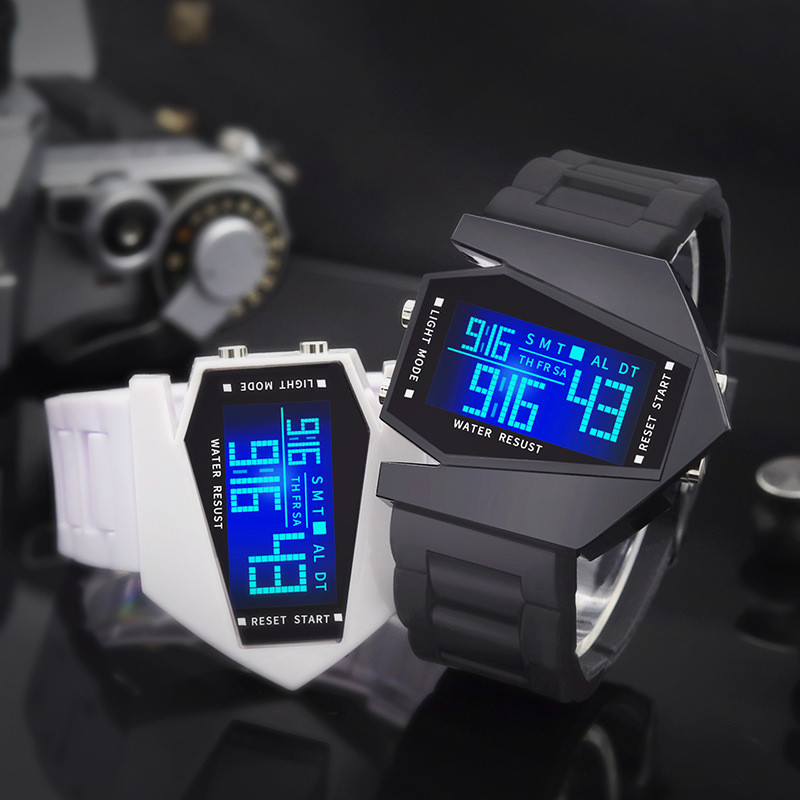 Jam Tangan Digital Couple Kalender Jam Alarm Jam Alarm Dial Tidak Beraturan Jam Tangan Olahraga Mult