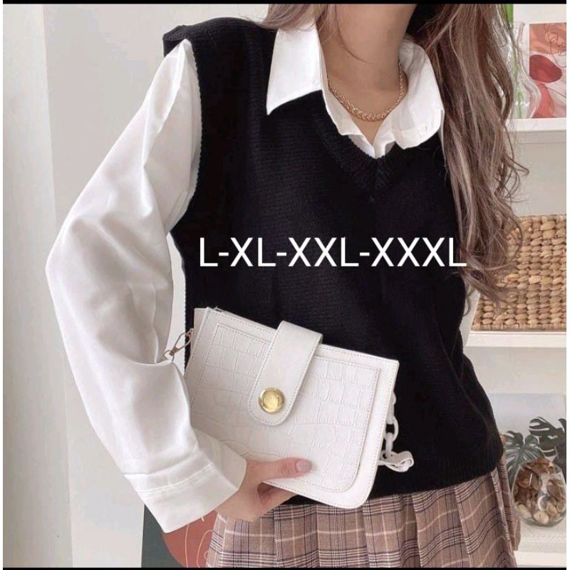 MURAH B_G ROMPI / Vest RAJUT WANITA JUMBO LD 100 - 120- 130 - 140 BIG SIZE JUMBO