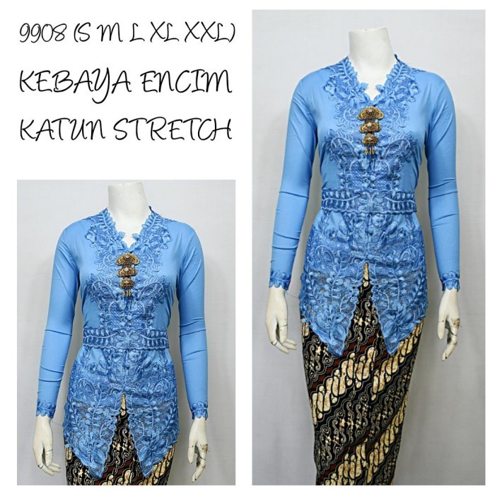 ✨NEW✨ -Indah Kebaya | 9569 | Kebaya Encim Tunik JUMBO Lengan Panjang Bordir - Magenta, S