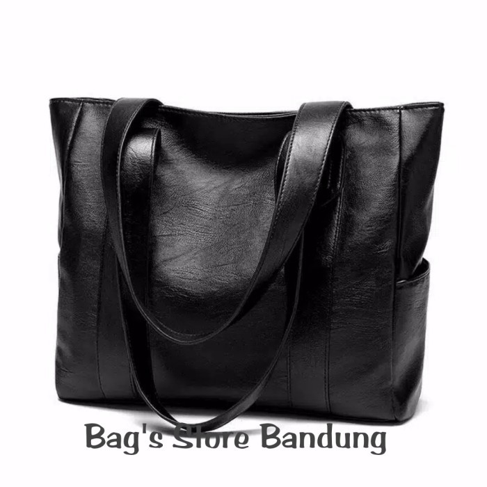 ✨NEW✨ -Tas Wanita Batam Import Kempit Totebag Simpel - Hitam