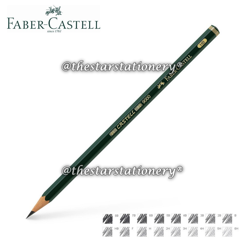 

(1 Biji) Pensil Faber-Castell 9000 / Pensil Lukis Faber Castell / Faber Castell Graphite Pencil 9000