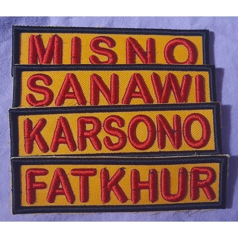 Bordir BORDIR NAMA/BANSER TIMBUL 3D