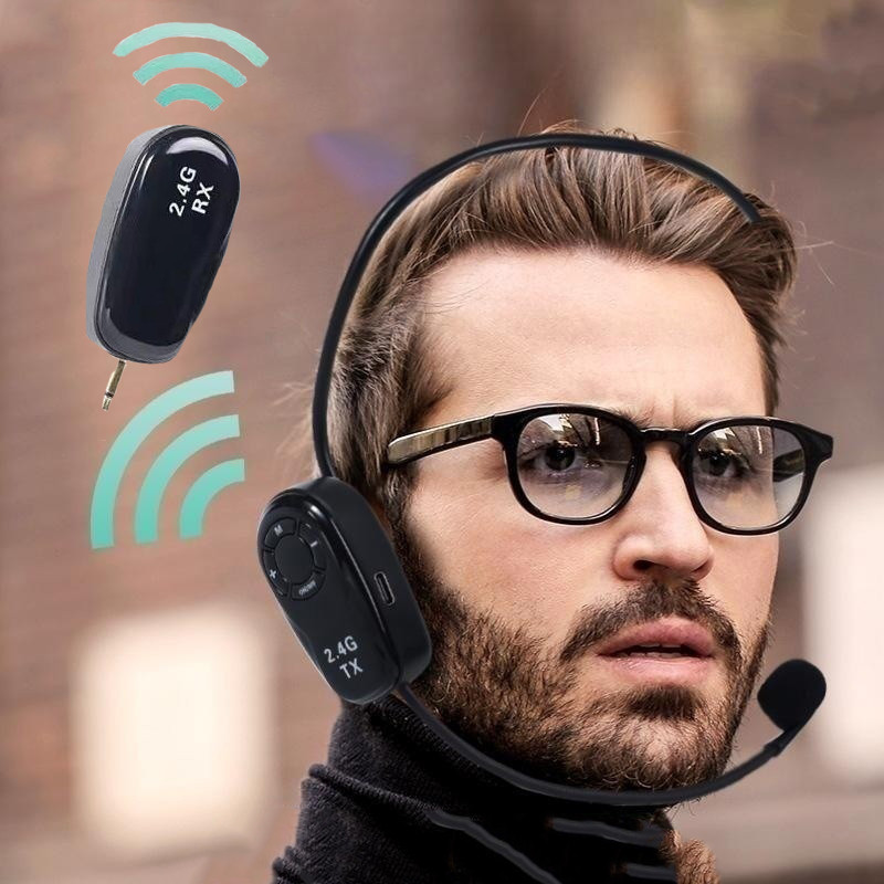 Mic clip on Mic Wireless Headset Profesional Untuk Imam Masjid Teaching Voice Call Center