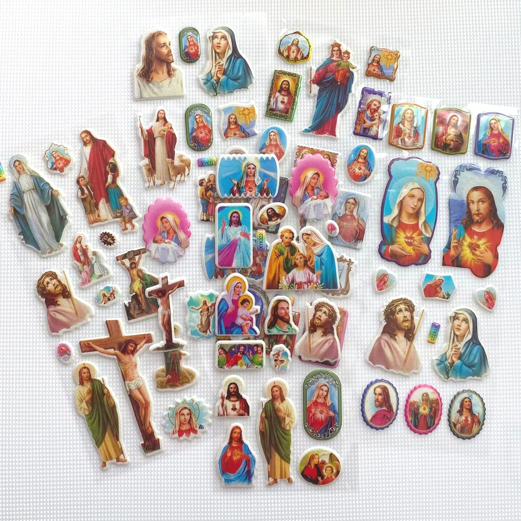 

24pcs/Lot Stickers Waterproof Virgin Mary Jesus Guadalupe Catholic Church Gifts