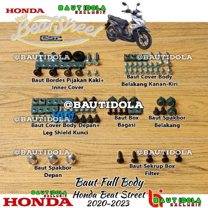 baut full set body honda beat street 2020/2023 original baut beat street