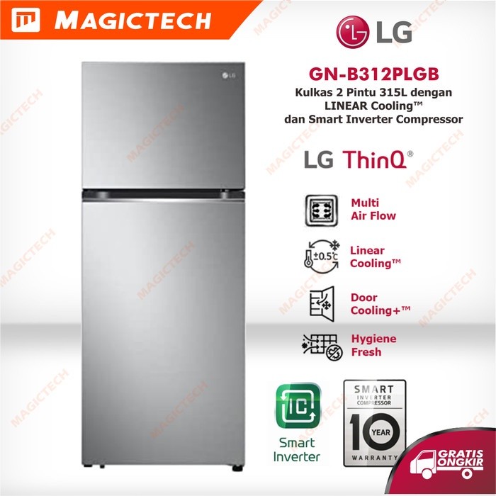 KULKAS LG 2 PINTU GN-B312PLGB LINEAR COOLING SMART INVERTER