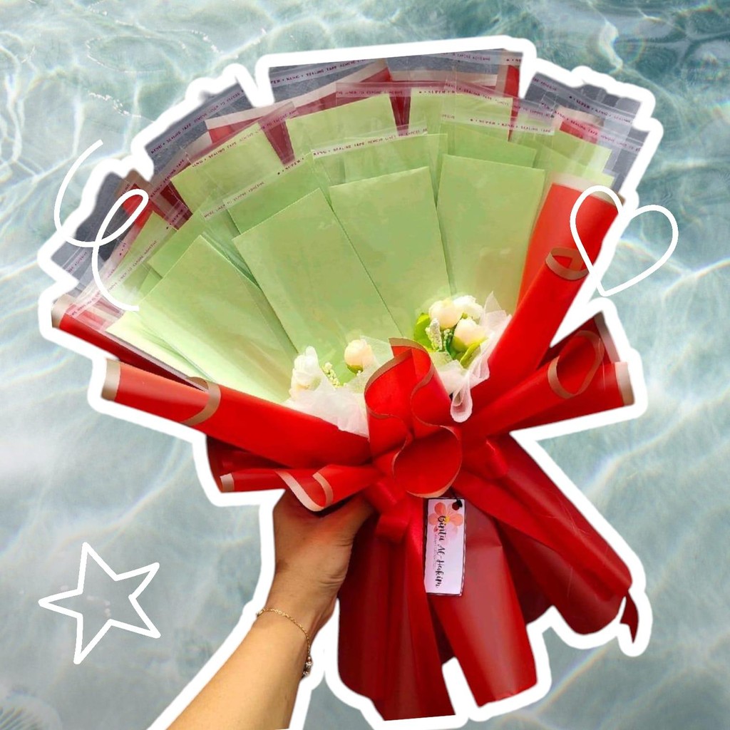 BUKET UANG KOSONGAN PRAKTIS / KERANGKA BUKET UANG KOSONGAN PLUS BUNGA ARTIFICIAL / HADIAH BOUQET UAN