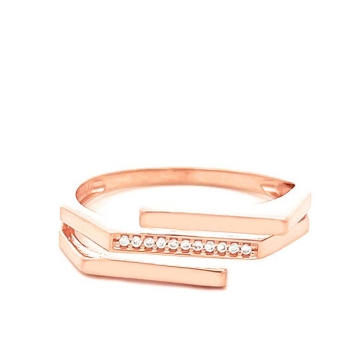 Cincin emas / gold ring signet rose gold 17k- diamond jewelry