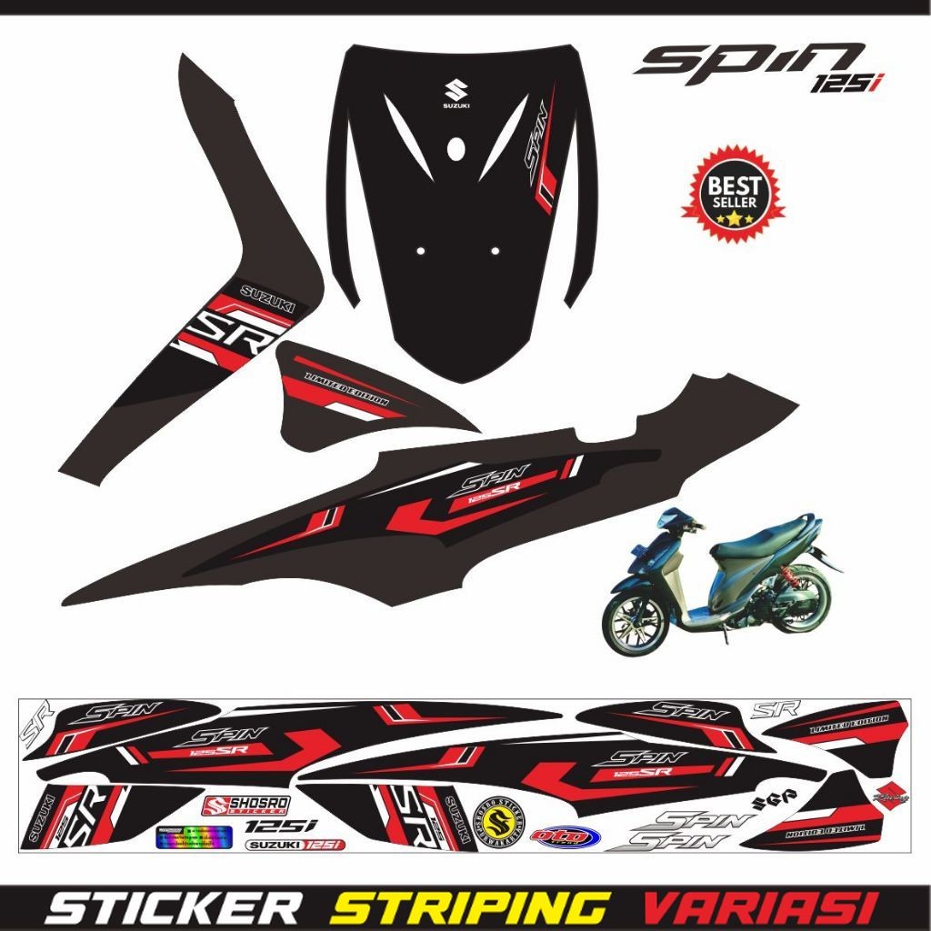 STRIPING SPIN 125 STRIPING STIKER SPIN 125 / STICKER / STRIPING SUZUKI SPIN POLET STRIPING