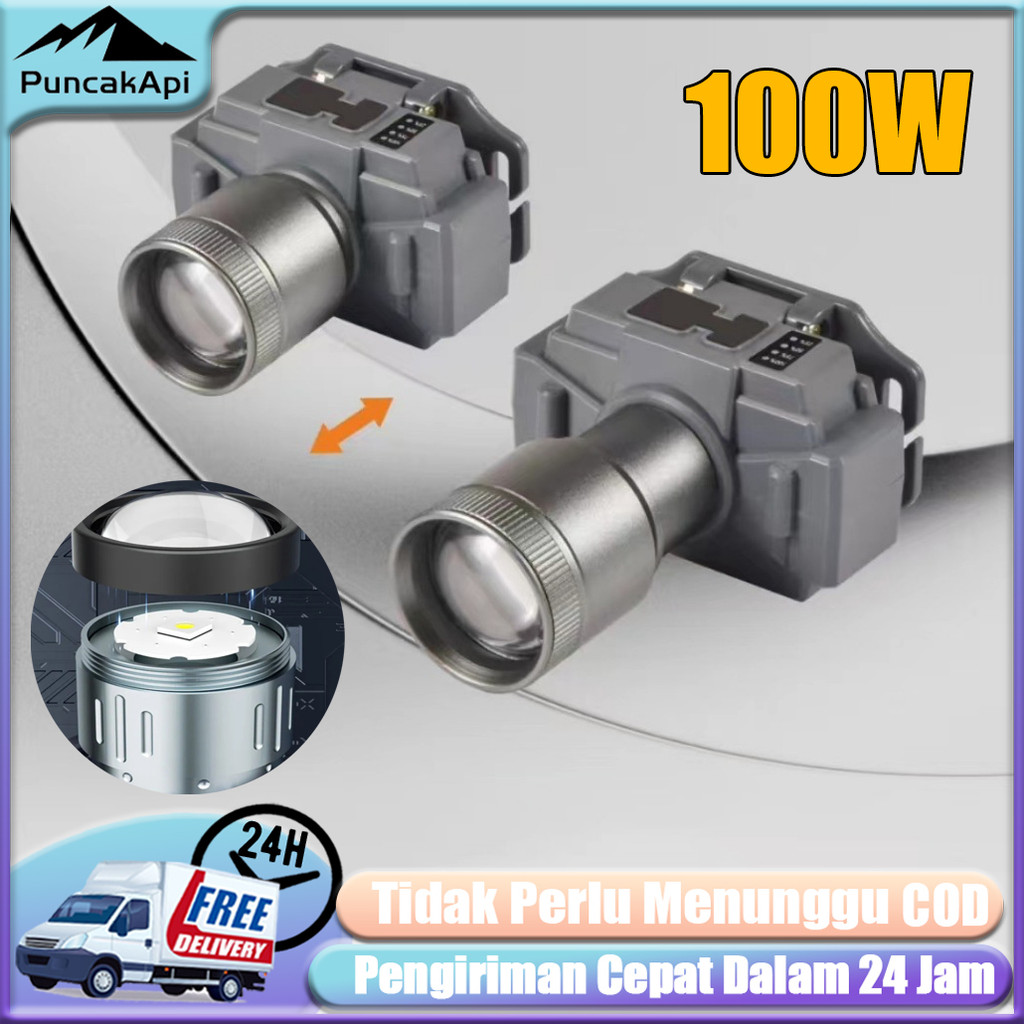 【COD】Headlamp LED Senter Kepala Super Terang 1000W Senter LED Kepala Anti Air 3 Light Mode Lampu Sen