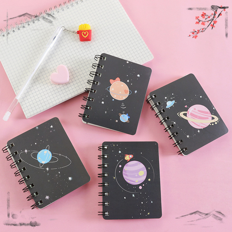 

1 Pcs Planet Flip Coil Book Student Portable Pocket Notebooks Mini Notebook A7 Mini Notes School Supplies Office Stationery