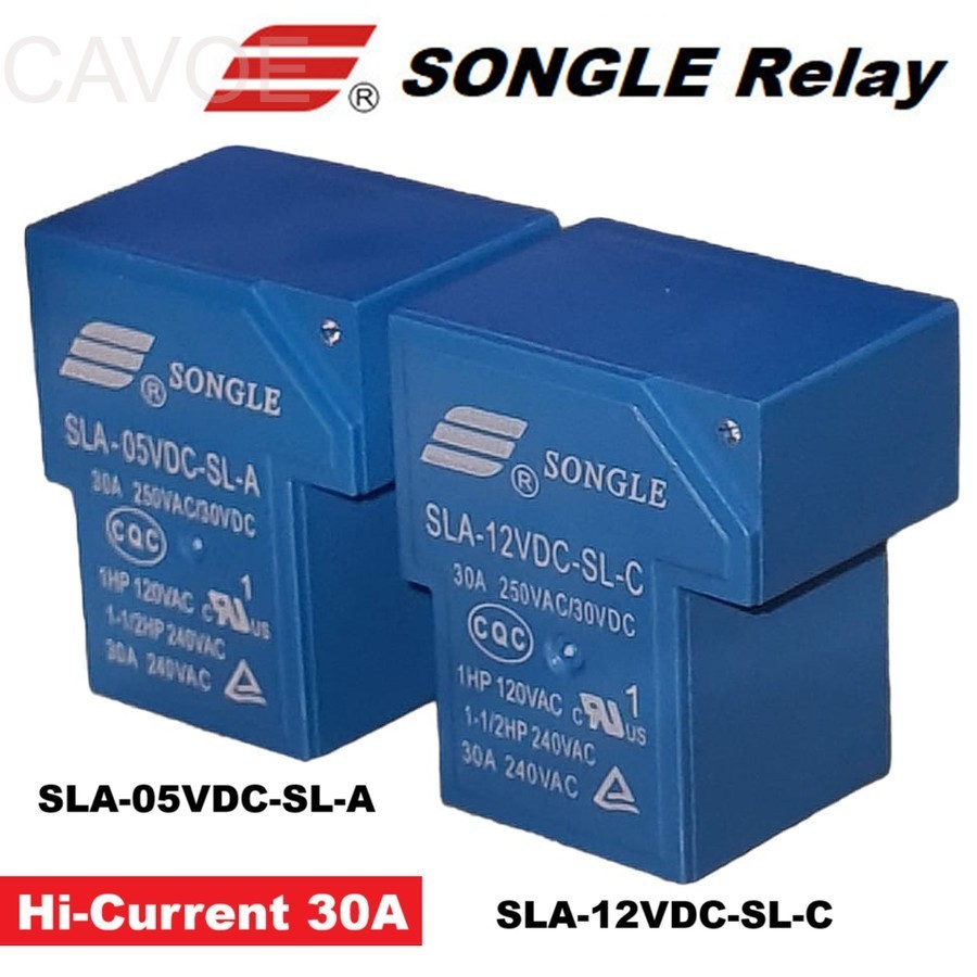 Relay PCB Songle 30A SLA-12VDC-SL-C 05VDC-SL-A Single-Pole Dual/Single Throw SPDT SPST 4/6-Pin 5V/12