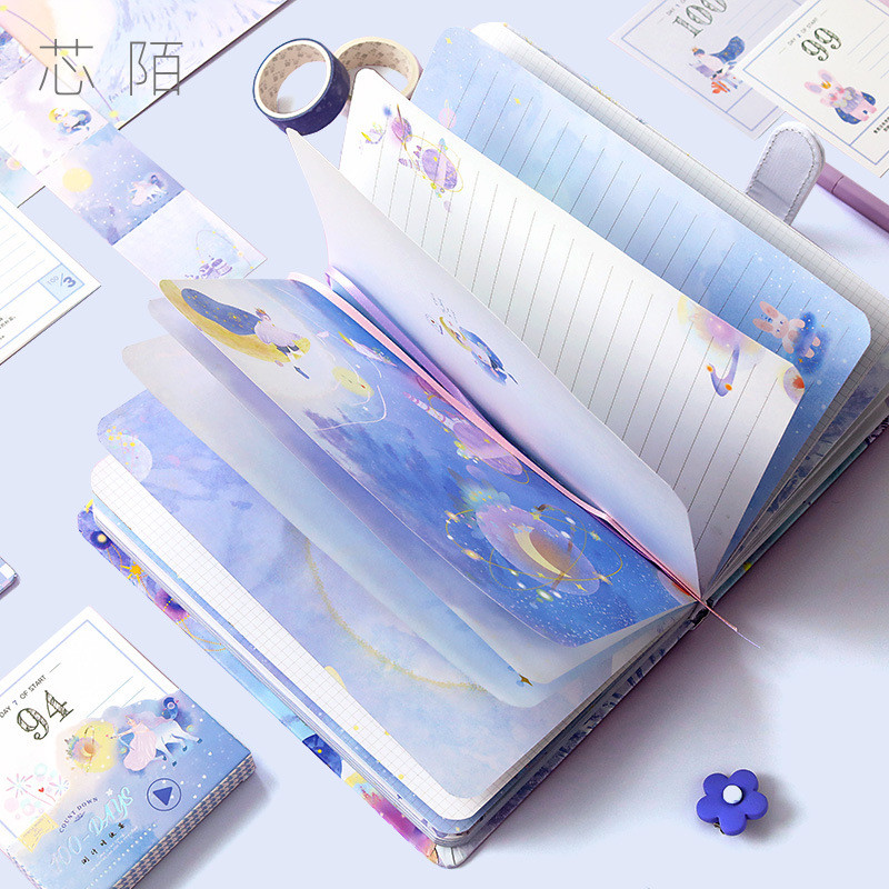 

Fairy Tale Theme Notebook Magnetic Buckle A5 Size 224 Color Page Diary Book Student Cartoon Cute Notepad