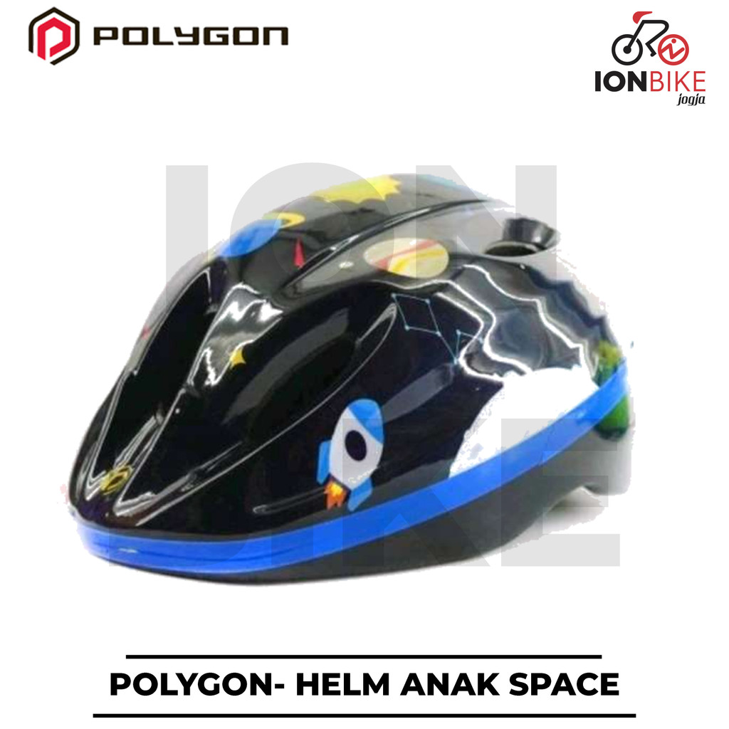 Helm Sepeda Anak Polygon SPACE Helmet Kids Murah Tebal Bersepeda Ringan Unicorn Dino Cewek Cowok Ter