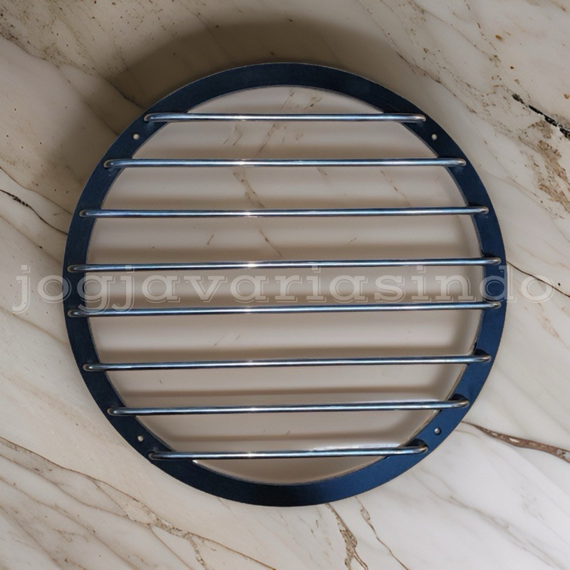 Grill Subwoofer 12 inch dua warna Chrome Jari 8 Gril Tutup Ring Speaker 12inch Alumunium Stainless