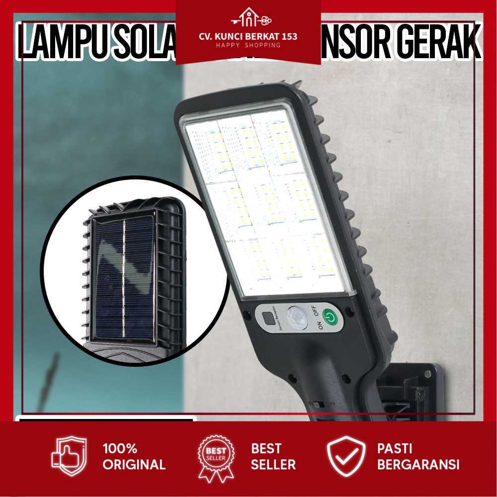 Lampu Dinding Solar Sensor PIR Waterproof Cool White 72 COB - 616-5