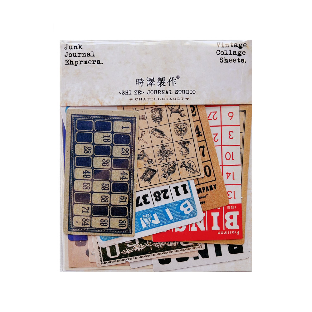 

15Pcs/Pack Vintage European BIngo Card Sticker DIY Craft Scrapbooking Album Junk Journal Planner Decorative Stickers