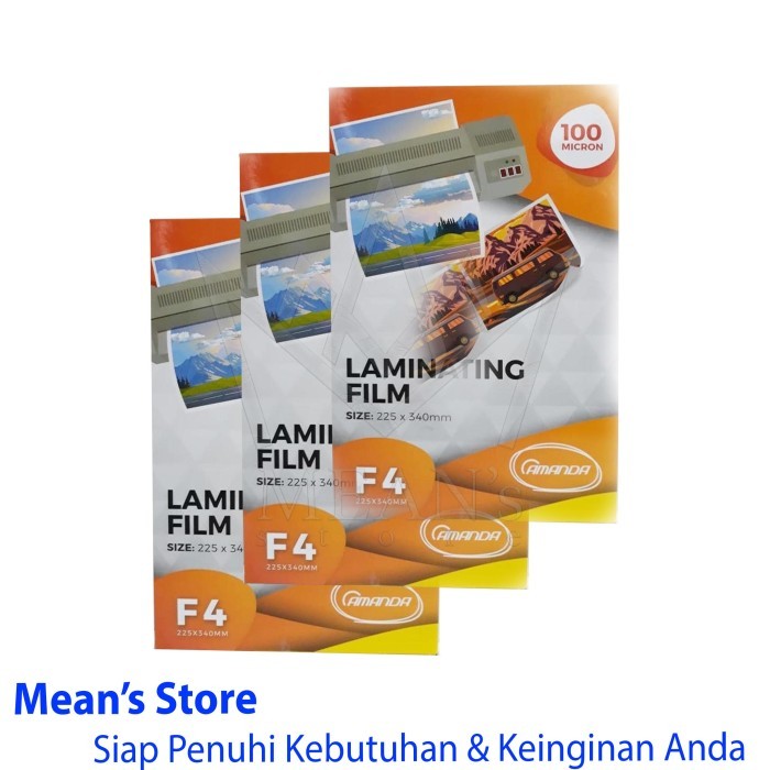 

Plastik Laminating Amanda Ukuran Folio F4 100 Micron / Plastik Pres F4