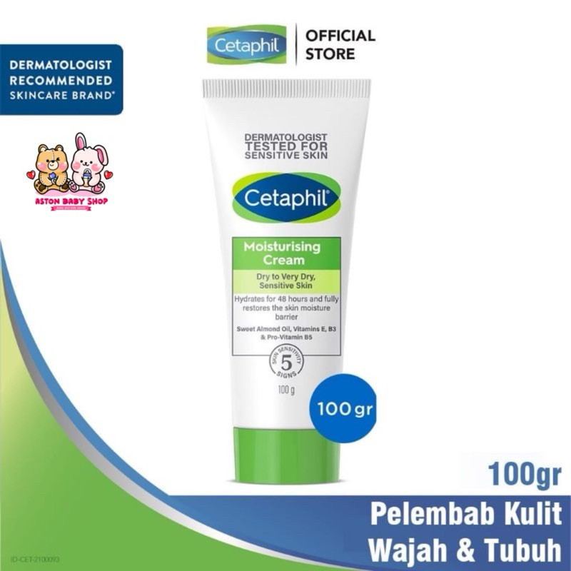 Cetaphil Moisturizing cream 100gr / Krim Pelembab Kulit Wajah & Tubuh