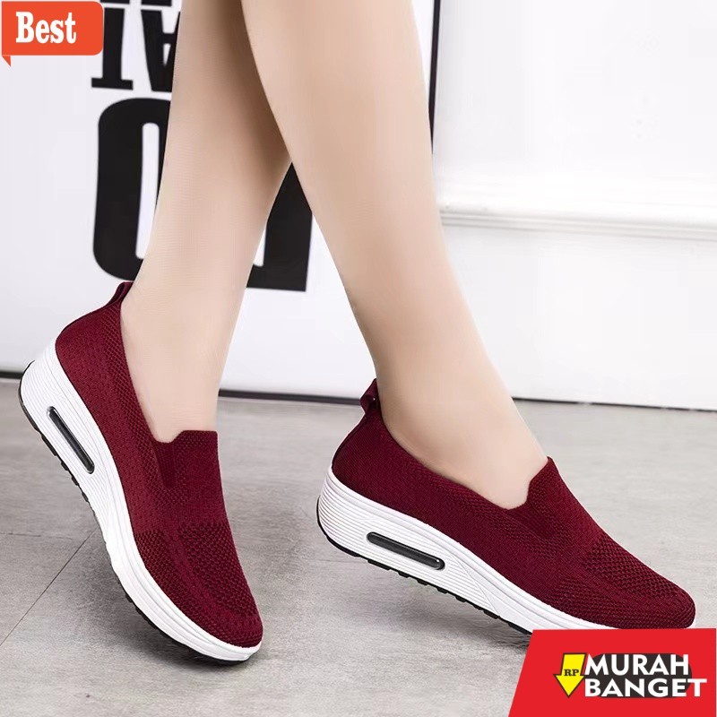 sepatu sneakers wanita original FREE BOX LV0075 Sepatu Sneakers Wanita Kanvas Sepatu Wanita Rajut