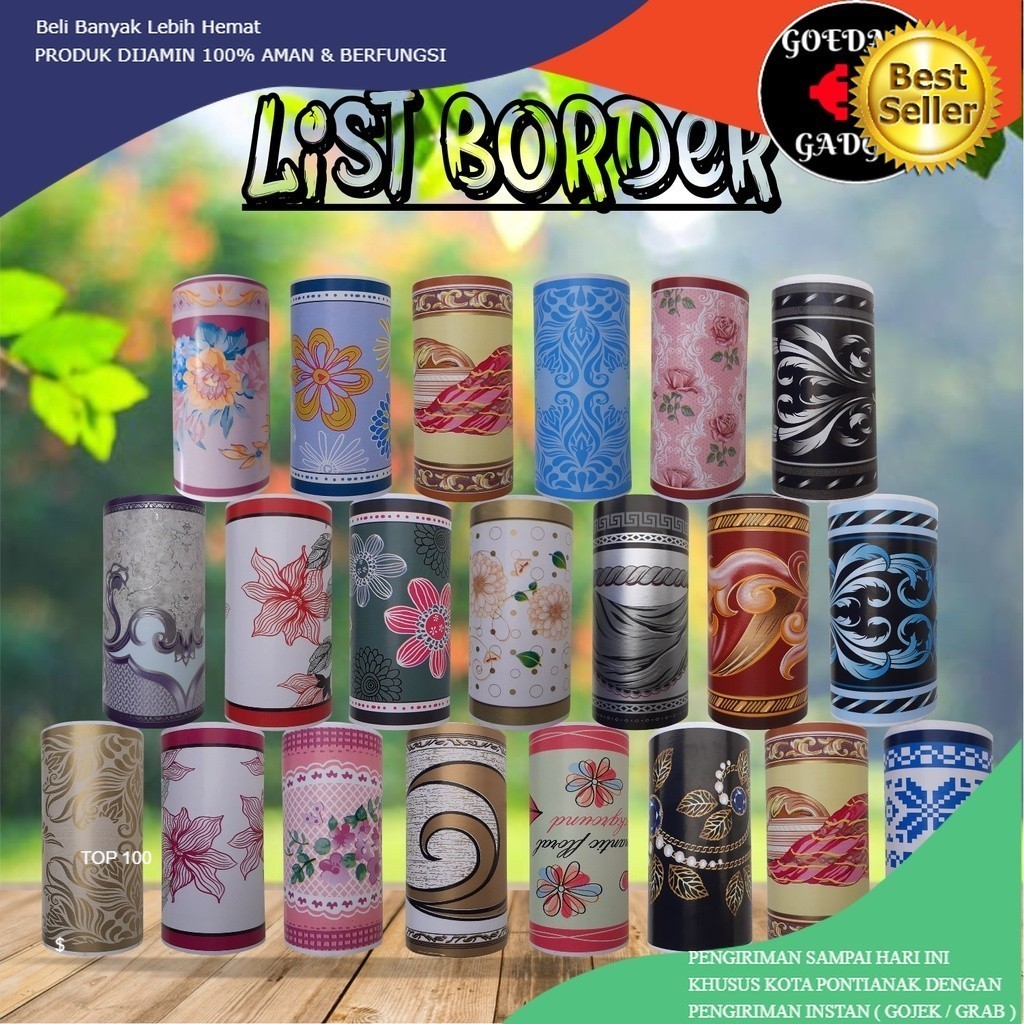 LIST BORDER STIKER WALLPAPER STICKER LIS BORDER PREMIUM TEKSTUR TIMBUL 10CM X 10M WALL BORDER LIST S