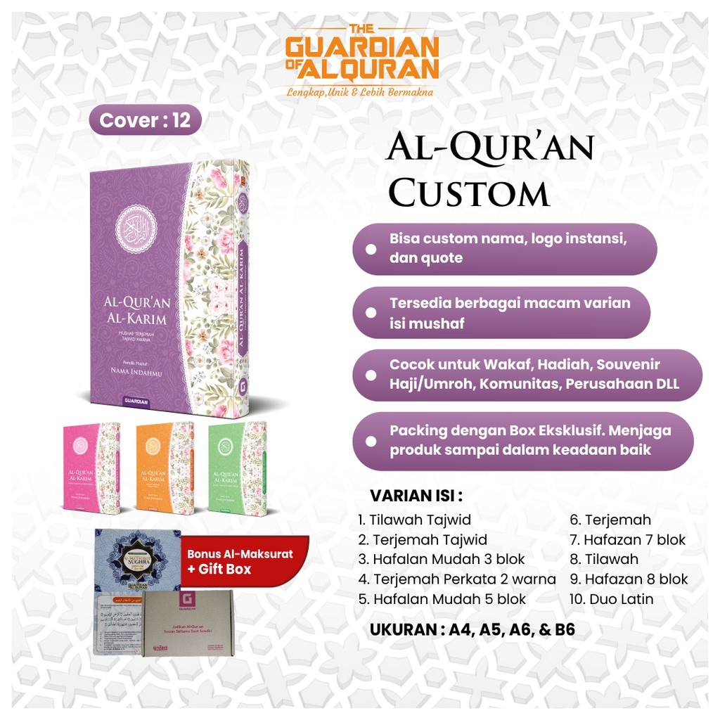 Alquran Quran Al quran Nama Sendiri Custom Request Mushaf Musaf Tilawah Tajwid Terjemahan Latin Perk