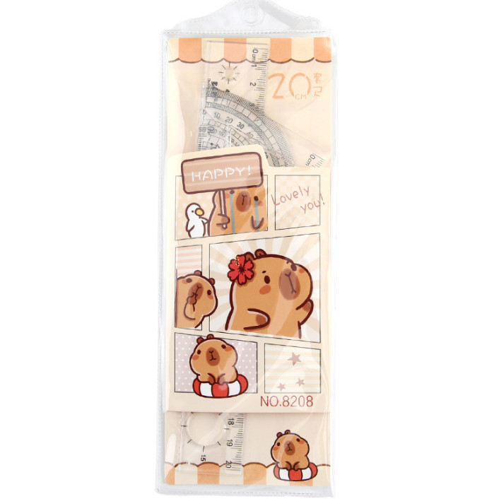

J2 - Penggaris set 4pcs dompet Ruler karakter sanrio capybara