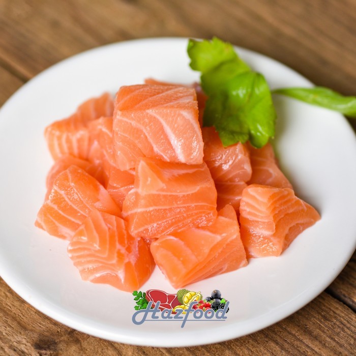 

Ikan Salmon Dadu/Cube Skinless (tanpa kulit)
