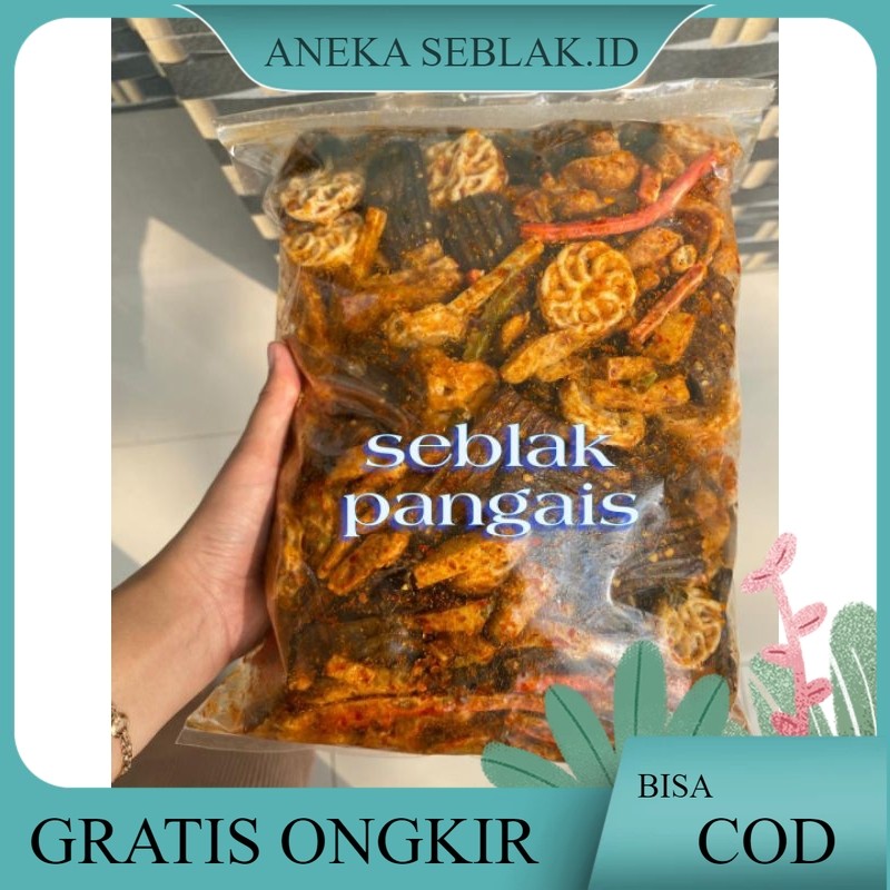 

KERUPUK SEBLAK CAMPUR/MIX beton/jengkol/pedo/basreng isi 250gram pedas daun jeruk