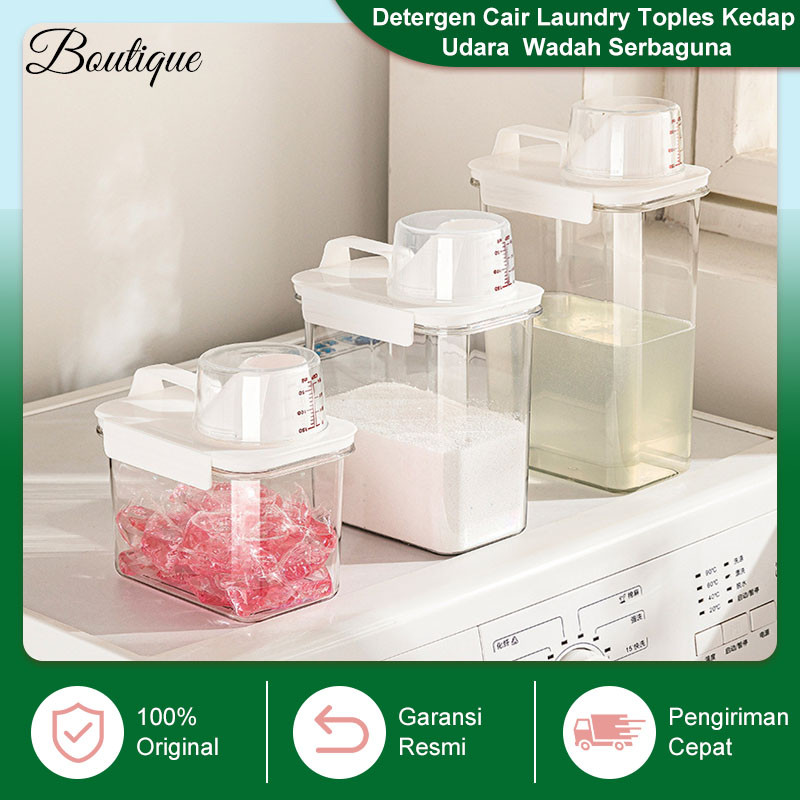 NEW Tempat Detergen BubukBotol Sabun Cair Botol Detergen Cair LaundryToples Kedap Udara Wadah
