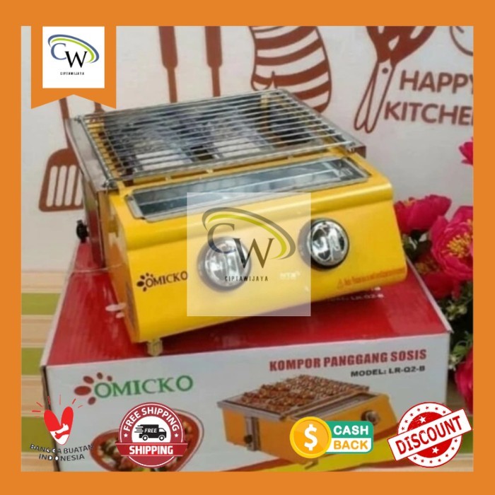 Kompor Pemanggang 2 Tungku Omicko / Kompor Panggang 2 tungku
