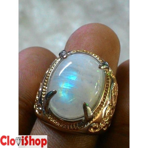 Cincin Titanium Batu Natural Biduri Bulan HQ