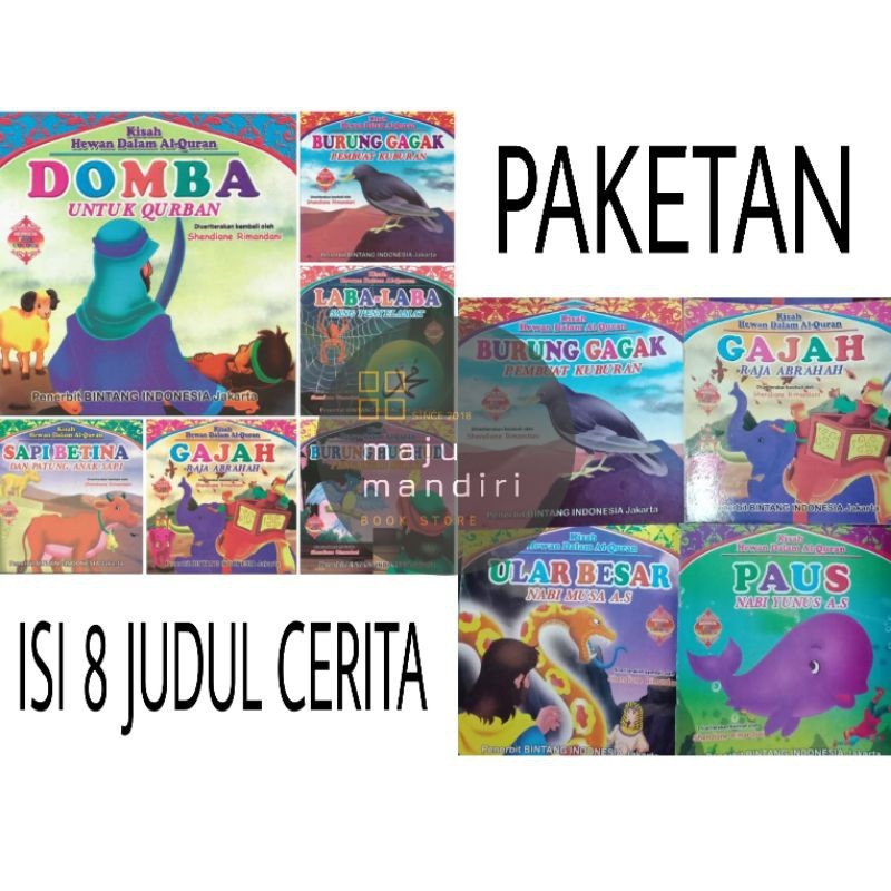 

PAKET ISI 8 JUDUL BUKU - Buku Cerita Kisah Hewan Dalam Al Qur'an Bilingual Full Color