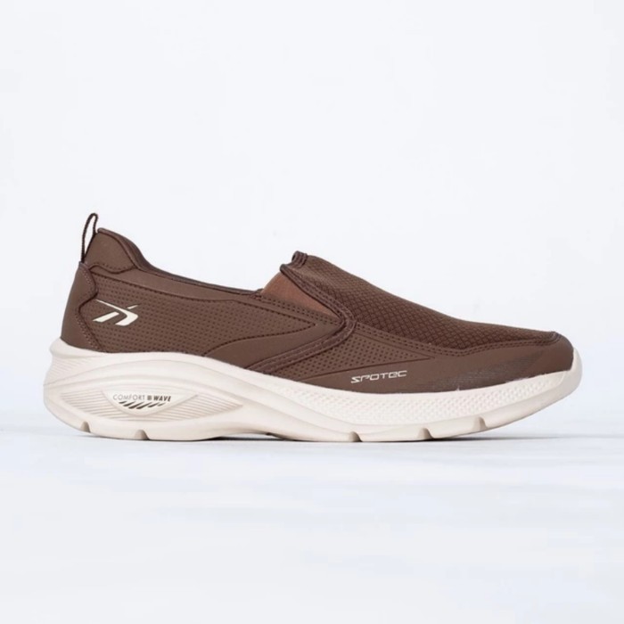 Spotec Onyx || Sepatu Walking Slip On ORIGINAL SPOTEC - Coklat, 40