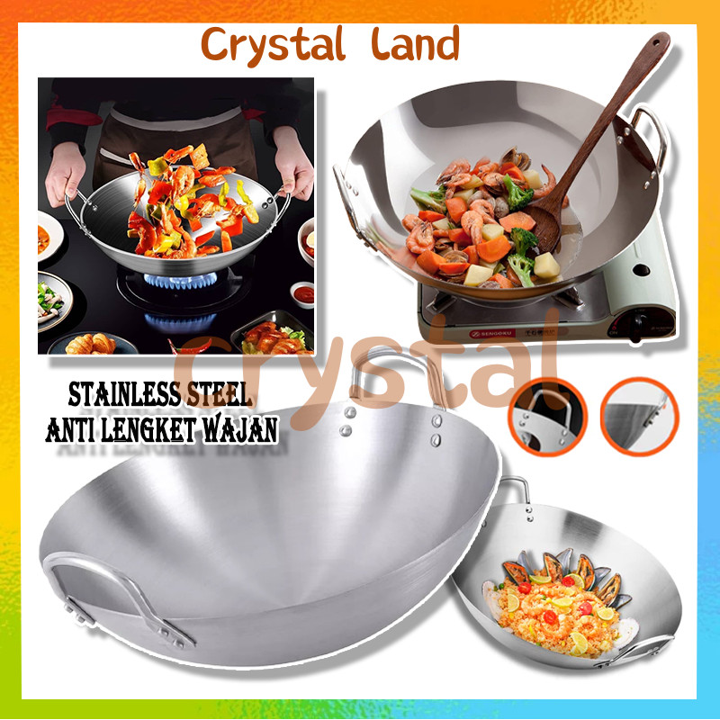 Wajan Stainless / Stainless Steel Kuali Katel Anti Lengket