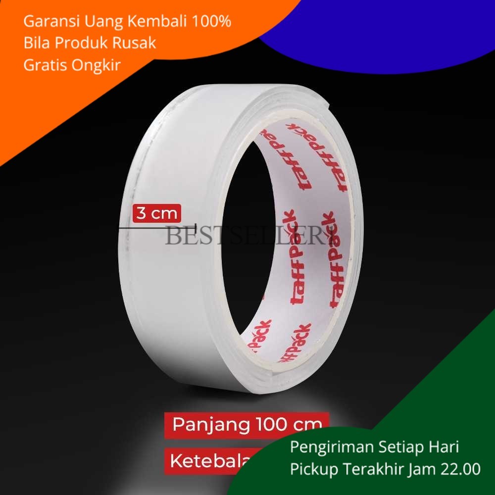

BS Double Tape Super Kuat Dua Sisi Bolak Balik Termurah Isolasi Kuat Dobel Solatip Transparan Murah