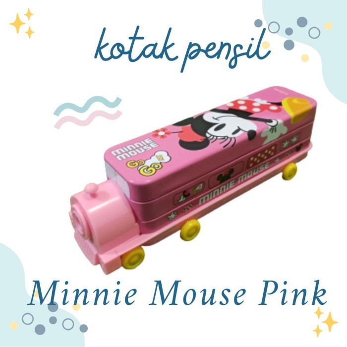 

[BEST] Kotak Pensil Tempat Pencil Truk/Kereta Tingkat + Rautan karakter anak - MINNIEPINK