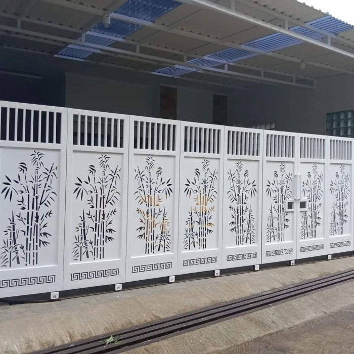 pagar rumah minimalis model plat cutting laser modern