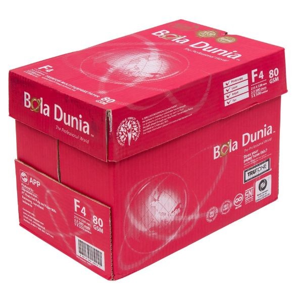 

Kertas Fotocopy Print Folio F4 Bola Dunia 80 gr Box Dus