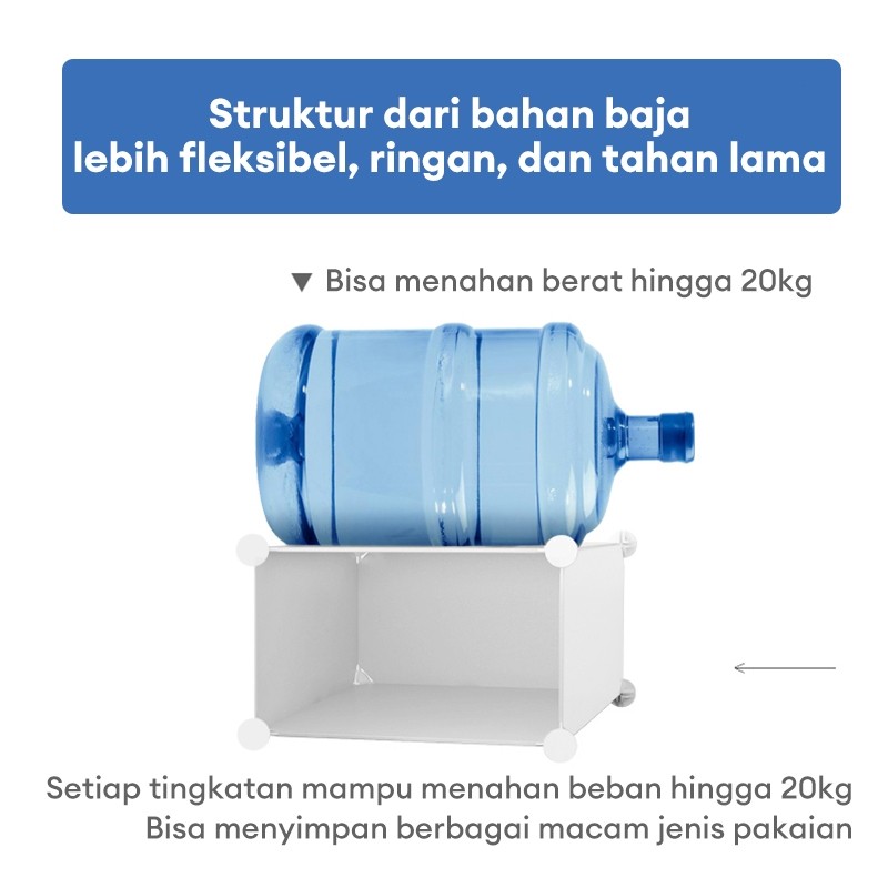 Salvo-Pengatur Tas Lemari Penyimpanan Debu Rak Tas Serbaguna Kabinet Plastik Penyimpanan Buku