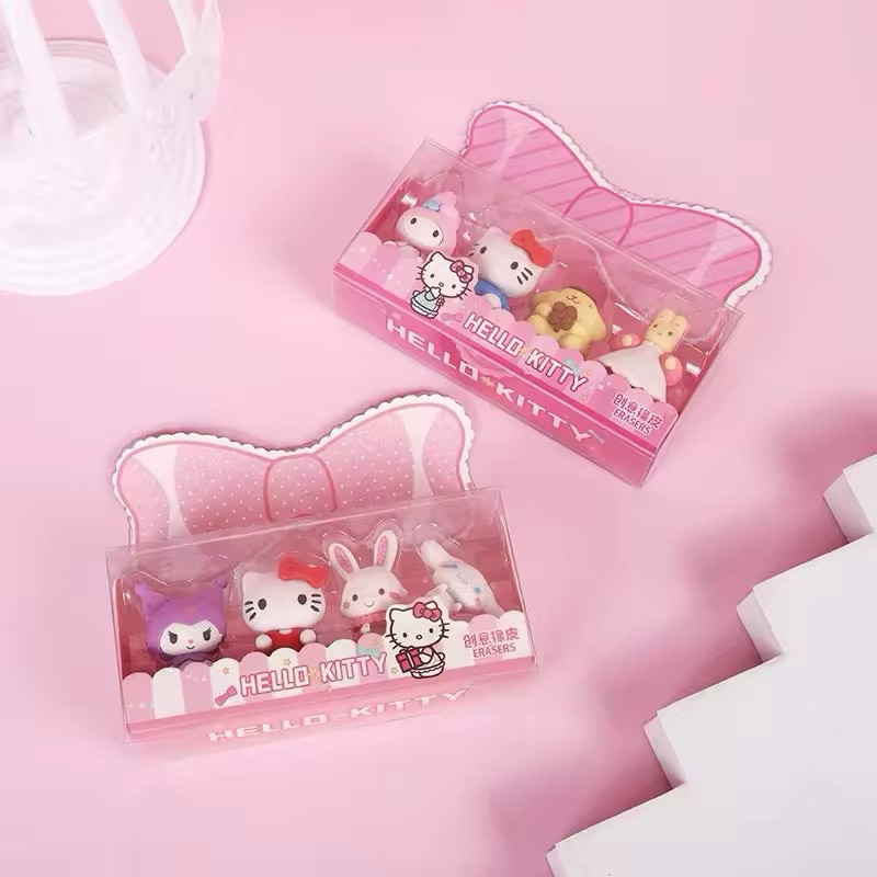 

[READY STOCK] PENGHAPUS SANRIO FAMILY BOX MEWAH PENGHAPUS HELLO KITTY 1 SET ISI 4 PCS PENGHAPUS LUCU UNIK MURAH ALAT TULI SEKOLAH KANTOR ATK MURAH BISA COD