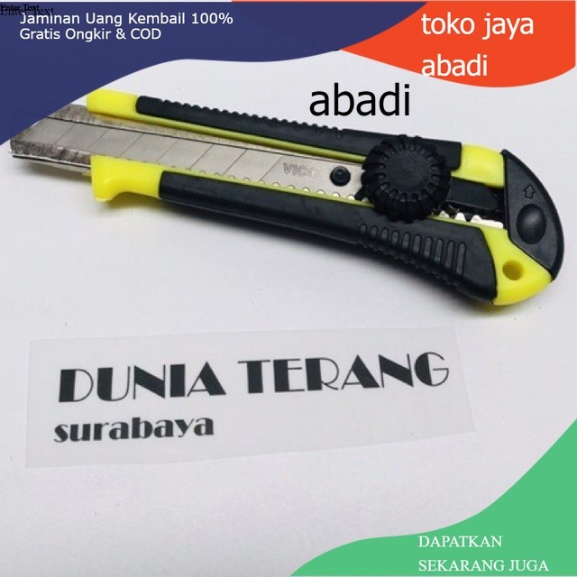 

Pisau Cutter VICO Besar - Putar Ujung Plat Extra Isi Utility Cutter